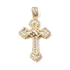 Brass Micro Pave Clear Cubic Zirconia Big Pendants CU-CBAB8F5-06G-1