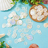  100Pcs 3 Styles Capiz Shell Pendants SHEL-TA0001-07-13