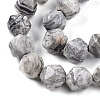 Natural Map Stone/Picasso Stone Beads Strands G-T141-03A-4