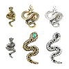 6Pcs 6 Styles Snake Zinc Alloy Lapel Pin Backs for Backpack Clothes JEWB-CJ0001-64-1