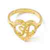 Real 18K Gold Plated Brass Alphabet Adjustable Rings RJEW-M139-18A-2