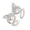 304 Stainless Steel Cubic Zirconia Open Cuff Ring for Women LS-RJEW-S406-05P-01-1