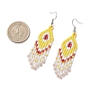 Natural Sunstone Rhombus Dangle Earrings EJEW-MZ00567-07-4
