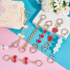 6Pcs 6 Styles Cherry Heart Strawberry Alloy Enamel & Aluminum Link Purse Strap Extenders AJEW-PH0006-09-2
