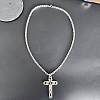 Gothic Style Cross 304 Stainless Steel Pendant Necklaces & Link Bracelets Sets FS-WG287BB-03-3