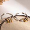 Stainless Steel Two-Tone Ring Hoop Earrings OV6952-5