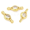 Rack Plating Brass Pave Clear Cubic Zirconia Connector Charms KK-Z028-05G-1
