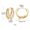 Brass Micro Pave Clear Cubic Zirconia Hoop Earring Findings ZIRC-YW0001-10G-3