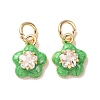 Brass Micro Pave Clear Cubic Zirconia with Enamel Charms CU-K002-53G-E-1