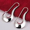 Silver Color Plated Brass Oval Hoop Earrings EJEW-BB11969-3