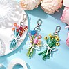 Bouquet Glass Seed Beaded Pendant Decoration HJEW-JM02561-2