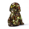 Dog Assembled Natural Bronzite & Synthetic Imperial Jasper Model Ornament G-N330-61-3