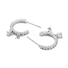 925 Sterling Silver with Cubic Zirconia Stud Earring Findings EJEW-B038-11P-2