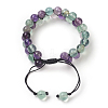 Adjustable Natural Fluorite Braided Bead Bracelets BJEW-E351-01G-2