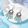 Synthetic Turquoise Beaded Chandelier Earrings EJEW-JE06191-2