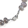 Natural Grey Agate Rondelle Graduated Beaded Necklaces for Women Men NJEW-K388-02C-3