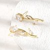 Brass Micro Pave Cubic Zirconia Stud Earrings KK-CBA8324-20G-05-2