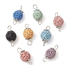 8Pcs 8 Colors Natural Lava Rock Dyed Connector Charms Kit PALLOY-JF02420-1