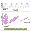   24Pcs 6 Color Iron Leaf Stud Earring Findings IFIN-PH0001-99-2