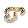 Rack Plating Brass Micro Pave Cubic Zirconia Spring Gate Rings Clasps KK-NH0002-05G-02-2