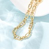Oval & Paperclip Brass Micro Pave Cubic Zirconia Link Chain Bracelets for Women BJEW-D458-01G-02-5
