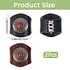 2Pcs 2 Colors Leather & Alloy & Synthetic Turquoise Scarf Clips AJEW-CL0005-24B-2