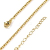 Rack Plating Brass Box Chain Necklaces for Women NJEW-A035-05G-01-4