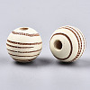 Painted Natural Wood Beads WOOD-T021-54B-12-2