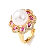 Adjustable Brass Micro Pave Cubic Zirconia Finger Rings for Women RJEW-A098-04G-4