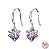 Cubic Zirconia Heart Dangle Earrings EJEW-P231-46P-06-1