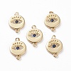 Brass Micro Pave Clear & Royal Blue Cubic Zirconia Links Connectors LS-KK-C100-40G-1