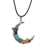 Tibetan Style Alloy Moon Pendant Necklace NJEW-JN04607-01-1