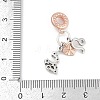 Brass Pendants with Cubic Zirconia European Beads LS-KK-Q015-01G-3