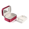 Italian Velvet Double Layers Jewelry Set Storage Zipper Boxes with Mirror Inside CON-G023-09E-3