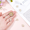 6Pcs Brass Micro Pave Clear Cubic Zirconia Pendants ZIRC-HS0001-07-3