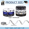7 Roll 7 Colors Congrats Theme Polyester Printed Grosgrain Ribbon OCOR-PH0004-39-2