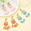3 Pairs 3 Colors Brass Chandelier Earrings for Women EJEW-MZ00757-1