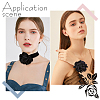 CRASPIRE Gothic Cloth Flower Cord Bracelet & Choker Necklace NJEW-CP0001-04A-6