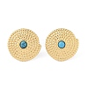 Natural Turquoise & 304 Stainless Steel Rope Disc Stud Earrings for Women EJEW-G390-04G-02-1