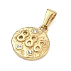 Textured 304 Stainless Steel Pendants STAS-A140-02G-8-2