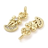 Brass Micro Pave Cubic Zirconia Pendants KK-H527-12G-2