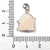 Rhodium Plated 925 Sterling Silver Enamel European Dangle Charms STER-P062-01C-01-3