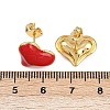 Brass Heart Stud Earrings EJEW-C152-05C-4