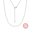 925 Sterling Silver Paperclip Chain Necklaces for Women NJEW-H048-04P-2