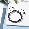 Round Stone Braided Bead Bracelets Set BJEW-JB07260-02-2