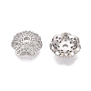 Brass Micro Pave Clear Cubic Zirconia Bead Caps KK-Q071-17P-02-2