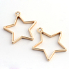 Rack Plating Alloy Star Open Back Bezel Pendants X-PALLOY-S047-40C-FF-1