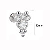 316L Surgical Stainless Steel & G23 Titanium & Crystal Rhinestone Flat Round Cartilage Earrings WGA7630-38-1