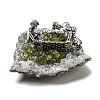 Natural Tourmaline Cluster & Alloy Miner Model Ornament DJEW-D002-08AS-02-2