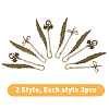 SUPERFINDINGS 6Pcs Tibetan Style Alloy Pendant Bookmarks AJEW-FH0002-98A-3